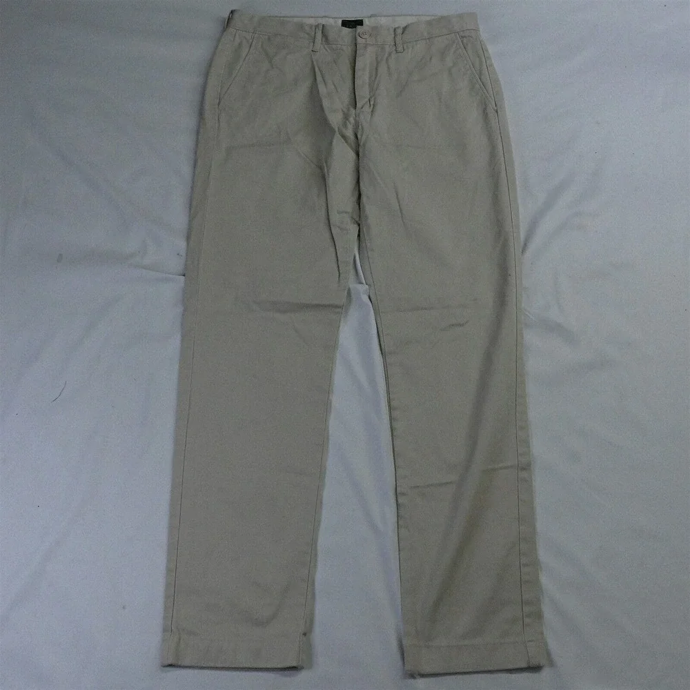 J.CREW Stretch 32 x 34 Khaki 770 Straight Fit Mens Chino Pants